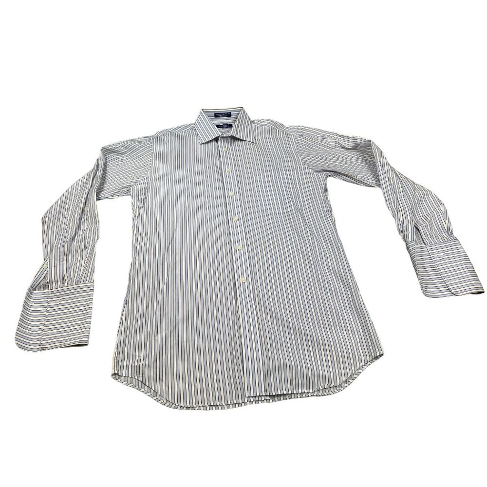 Paul Fredrick Trim Fit Men's 15.5-34 White Imperial Two Ply Cotton Dobby Shirt